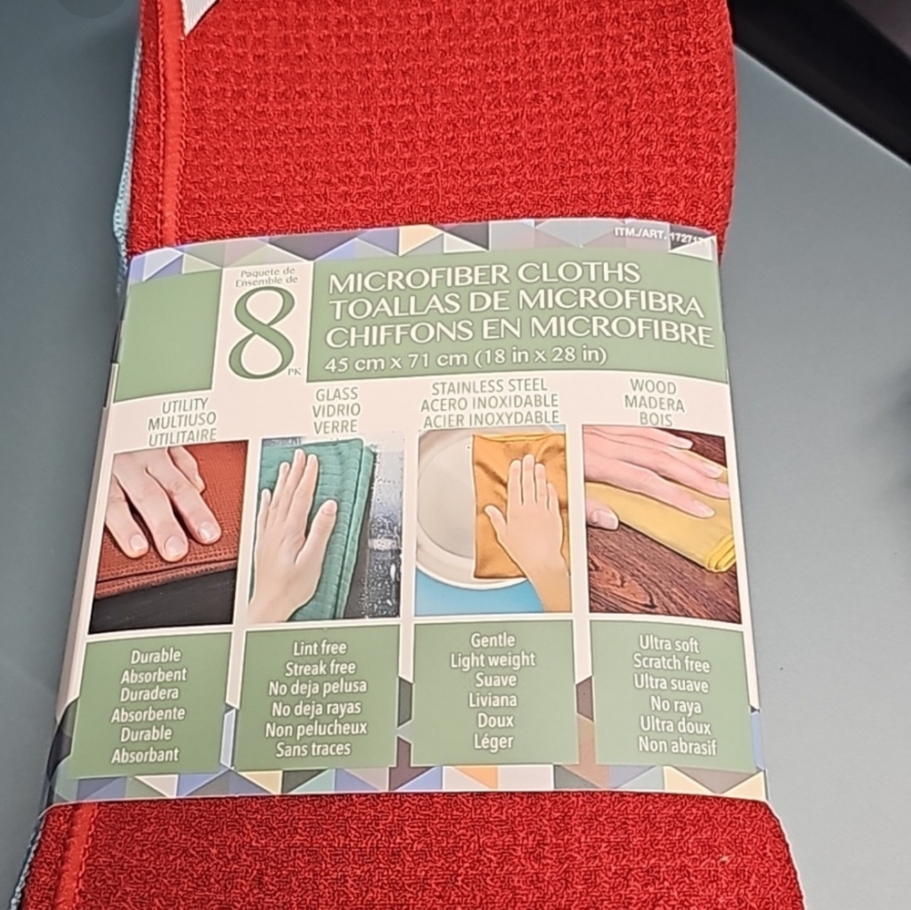 Microfiber Cleaning Cloths, 8-piece Set - Picture 2 of 3